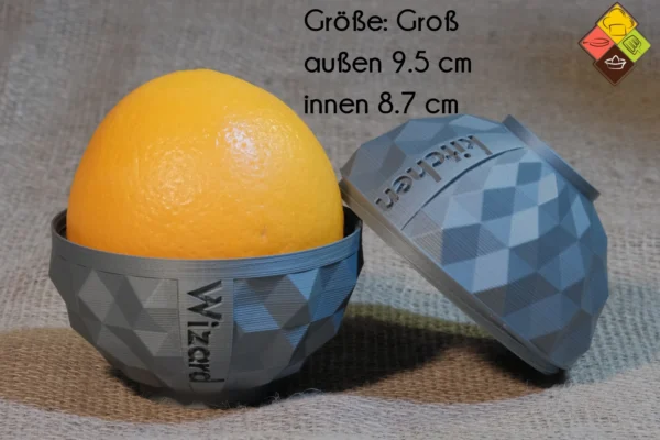 große Frischhaltekugel freshbowlWizard in grau mit Orange